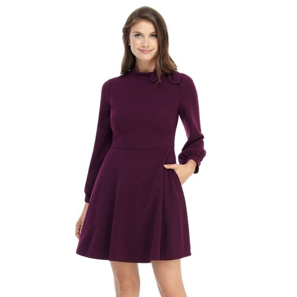 Gal Meets Glam Burgandy Sweater Dress